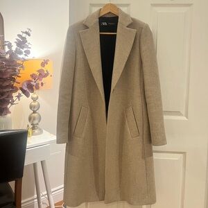 Zara Beige Wool Blend Coat